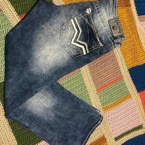 Salvage buckle jeans men